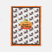 Eerste Halloween Personaliseer Naam Schattige Baby Fleece Deken (Voorkant)