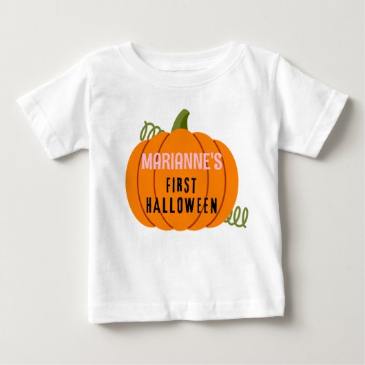 Eerste Halloween T-shirt, personaliseren Naam Meis (Voorkant)