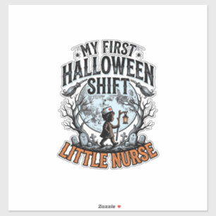 Eerste Halloween Verpleegster Spooky Moon Baby Kos Sticker