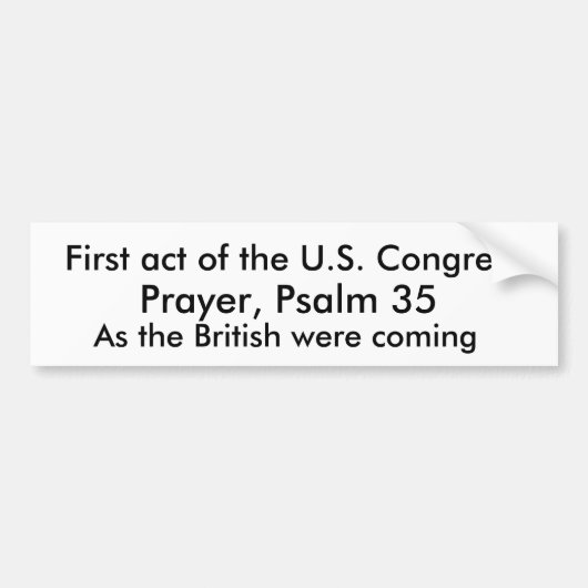 Eerste handeling van het Amerikaanse Congres, Bumpersticker (Voorkant)