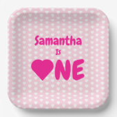 Eerste hartdag van het hart papieren bordje (Voorkant)