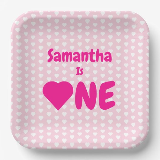 Eerste hartdag van het hart papieren bordje (Voorkant)