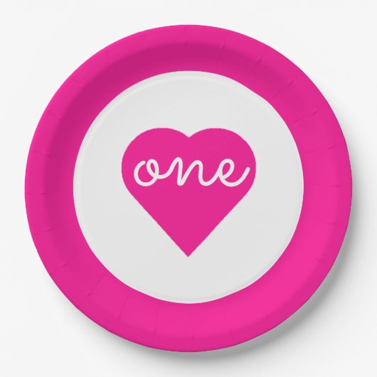 Eerste hartdag van het hart papieren bordje (Voorkant)