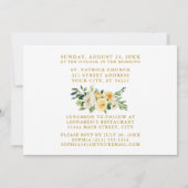 Eerste Heilige Commune Foto Geel-witte Floral Kaart (Achterkant)