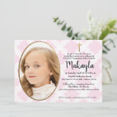 Eerste Heilige Commune roze wit goud Kaart (Staand voorkant)