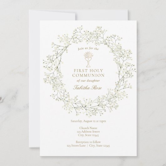 Eerste Heilige Communie Baby's Adem Kaart (Voorkant)