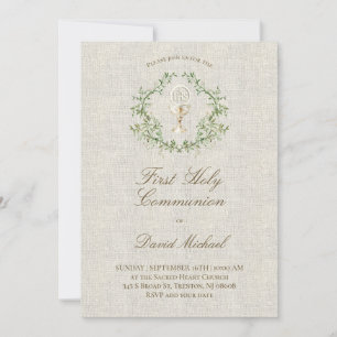 Eerste Heilige Communie beige textuur Kaart