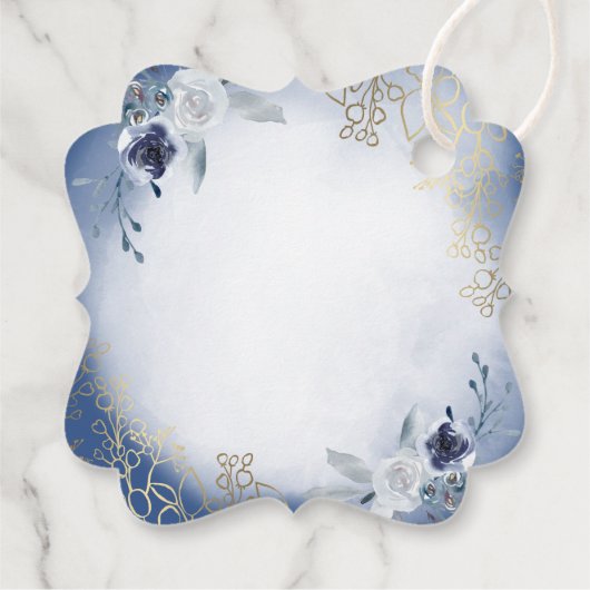 Eerste Heilige Communie blauwe bloemen Bedankjes Labels (Achterkant)