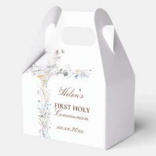 Eerste Heilige Communie bloemkruis Bedankdoosjes