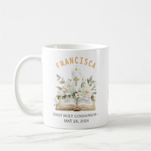 Eerste Heilige Communie Bloemrijke Bijbel Religieu Koffiemok