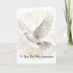 Eerste Heilige Communie Duif Eucharistie Zegeninge Kaart