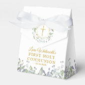Eerste Heilige Communie Greenery Foliage Bedankdoosjes (Voorkant Zijde)