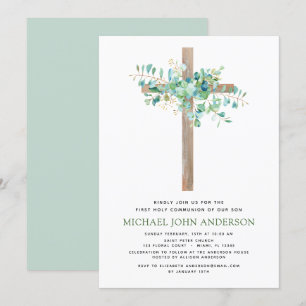Eerste Heilige Communie Greenery Sage Eucalyptus I Kaart
