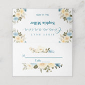 Eerste Heilige Communie Ivory Blue Flowers Greener (Buitenkant ongevouwen)