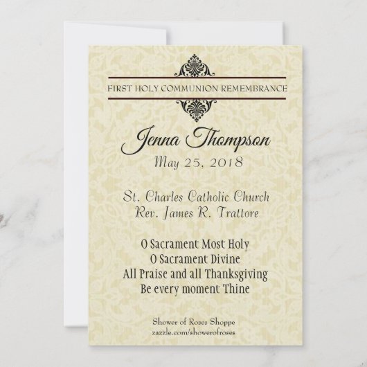 EERSTE HEILIGE COMMUNIE JEZUS KINDEREN HERDENKING KAART (Achterkant)