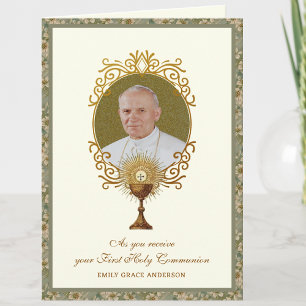 Eerste Heilige Communie Johannes Paulus II Euchari Kaart