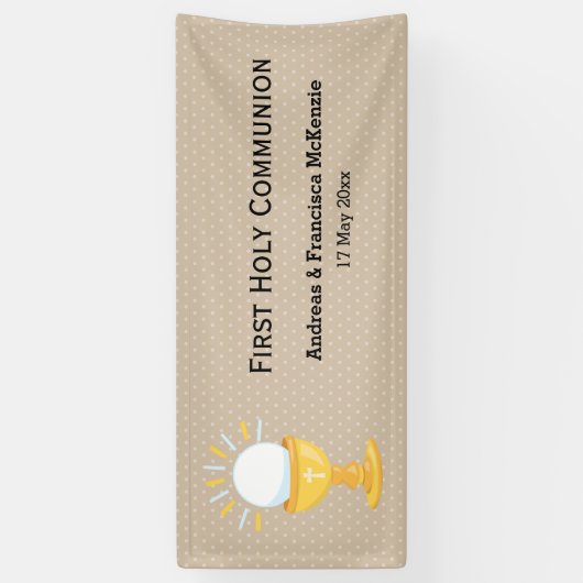 Eerste Heilige Communie * kies achtergrondkleur Spandoek (Verticaal)