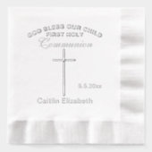 Eerste Heilige Communie Kruisnamendatum Folie Servetten (Voorkant)