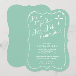 Eerste Heilige Communie Label Lijst en Kruis, Munt Kaart