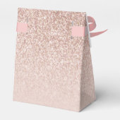 Eerste Heilige Communie Roze Gouden Glitters Bedankdoosjes (Achterkant)