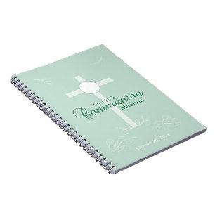 Eerste Heilige Communie, Schrift in Zacht Groen Notitieboek