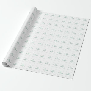 Eerste Heilige Communie, tekst in zachte groene kl Cadeaupapier