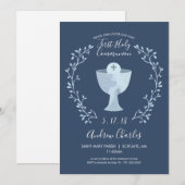 Eerste Heilige Communie Uitnodigen, Jongens 1e Com Kaart (Voorkant / Achterkant)