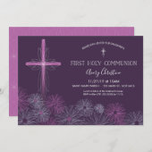 Eerste Heilige Communie Uitnodiging - Bloemen van (Voorkant / Achterkant)