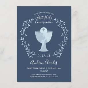 Eerste Heilige Communie-uitnodiging, eerste commun Kaart