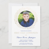 Eerste Heilige Communie Uitnodiging met Goud (Voorkant)