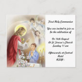 Eerste Heilige Communie Uitnodiging voor jongens (Voorkant)