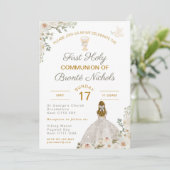 Eerste Heilige Communie Uitnodigingen Boho Chalice (Staand voorkant)