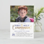 Eerste Heilige Communie van de marine en de gouden Kaart (Staand voorkant)