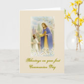 Eerste Heilige Communie - voor Gelukwensen - Kaart (Gele Bloem)
