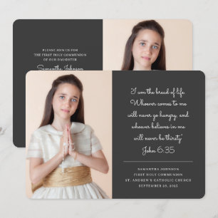 Eerste Heilige Communie voor haar   Moderne foto Kaart