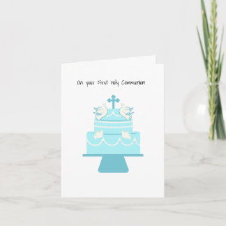 Eerste Heilige Communie Wenskaart-Communie Cake Kaart