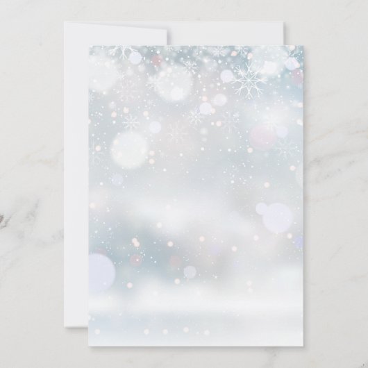 Eerste Heilige Communie Winter Zilveren Confetti Kaart (Achterkant)