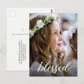 Eerste heilige communiqué Gezegelde foto van de Do Briefkaart (Voorkant / Achterkant)