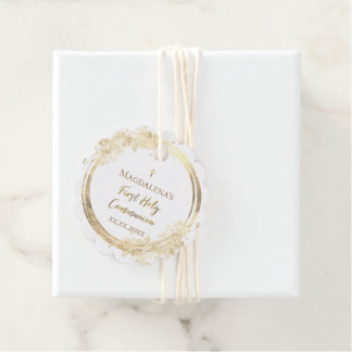 Eerste Heilige Communistische faux glitter Favor T Bedankjes Labels