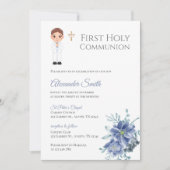 Eerste Heilige Jongen Communie Uitnodiging (Voorkant)