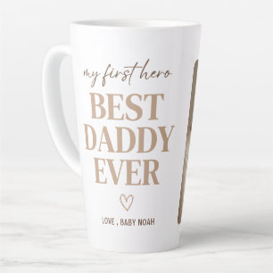 Eerste Held Beste Papa Ooit Moderne Foto Latte Mok