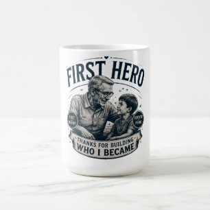 Eerste Held Onvergankelijke Vriend Vaderdag Vintag Koffiemok