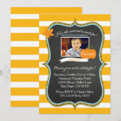 Eerste Herfst Little Pumpkin Birthday Invitation Kaart (Voorkant / Achterkant)