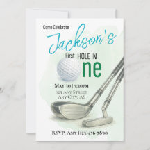 Eerste Hole in One Golf 1e Verjaardagsuitnodiging