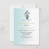 Eerste holy commune waterverf blauwe splash kaart (Voorkant)