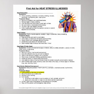 Eerste hulp bij hittestressziekten poster