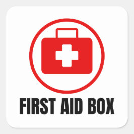 Eerste hulp en noodhulp vierkante sticker