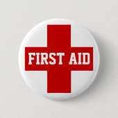 Eerste Hulp: Gepersonaliseerd wit/rood evenement Ronde Button 5,7 Cm (Voorkant)