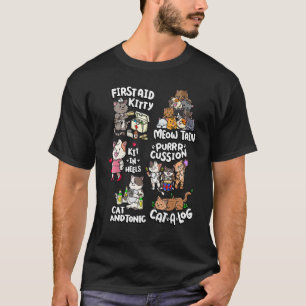 Eerste Hulp Kitty Meow Tain Kat-a-log Kat Woord Pu T-shirt