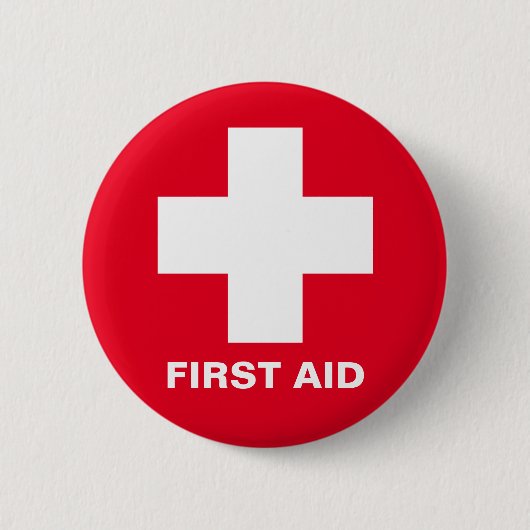 Eerste hulp, noodhulp, hulp, dokter ronde button 5,7 cm (Voorkant)